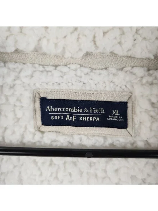 Abercrombie & Fitch Womens Extra Large Teddy Fleece Y2K Sherpa Jacket White Cozy - Picture 3 of 9